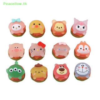 Peacellow กาวครีมเรซิ่น ลายการ์ตูนสัตว์ แฮมเบอร์เกอร์ เรืองแสง สําหรับทําเครื่องประดับ โทรศัพท์มือถือ DIY 10 ชิ้น