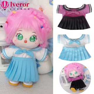 Lveror ชุดมินิเดรสกระโปรง ผ้าฝ้าย 20 ซม. 2 สี สําหรับตุ๊กตา