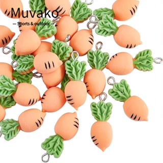 Muvako จี้เรซิ่น รูปแครอท กระต่าย ส้ม สีเขียว DIY 30 ชิ้น