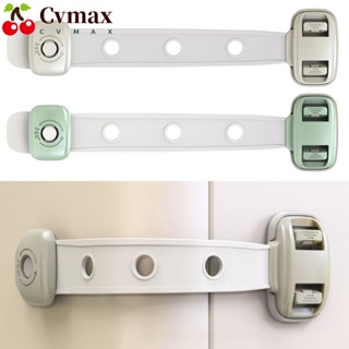 Cvmax ที่ล็อคประตูลิ้นชัก ตู้ สีเขียว สีเทา การออกแบบที่เรียบง่าย ป้องกันการบีบ 360 องศา หัวเข็มขัดนิรภัยในตู้เย็น บ้าน