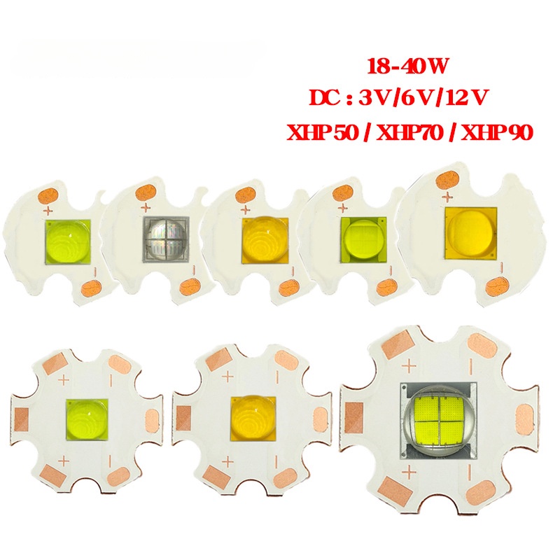 ชิป LED DC 3V 6V 12V XHP50 18W แบบเปลี่ยน สําหรับไฟฉายพลังงานสูง DIY