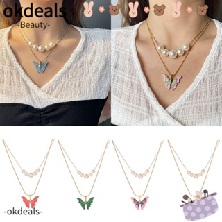 Okdeals สร้อยคอโซ่ จี้ไข่มุก เครื่องประดับ สําหรับตุ๊กตาบาร์บี้ DIY