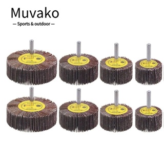 Muvako ล้อเจียร รูปตัว T 80 กริต ทรงกรวย ก้าน 1/4 นิ้ว 8 ชิ้น