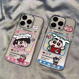 เคสซิลิโคนนิ่ม แบบใส ลายการ์ตูนชินจัง กันกระแทก สําหรับ iPhone 7 8 Plus XS XR X XS max 11 12 13 14 11 Pro max 12 Pro 13 Pro เคสป้องกันสูงสุด 14 Pro max