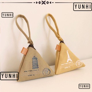 Yunhi กระเป๋าใส่เหรียญ มีซิป สไตล์วินเทจ 4 ชิ้น