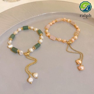 Ralph สร้อยข้อมือหญิง นางฟ้า วินเทจ โซ่มุก แฟชั่น เครื่องประดับ สุดเท่ เรียบง่าย สไตล์เกาหลี สร้อยข้อมือ