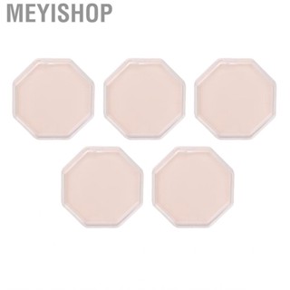 Meyishop Puff Holder Safe Multipurpose Makeup Storage Box Octagonal Plastic Portable Pink for Stud Earrings Travel