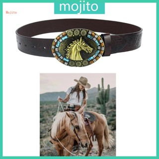 Mojito เข็มขัดรัดเอว รูปหัวม้า ปรับได้ สไตล์เรโทร สําหรับเด็กวัยรุ่น