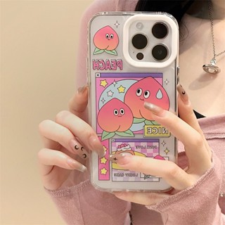 [พร้อมส่ง] เคสป้องกันโทรศัพท์มือถืออะคริลิค ลาย Three-in-One สําหรับ Apple iPhone 15 14 13 12 11 PROMAX XS XR XSMAX SE2020 6 7 8PLUS MINI