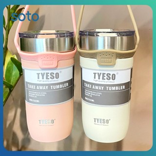 ♫ Tyeso ฉนวนกันความร้อนถ้วยกาแฟถ้วยกระติกน้ำร้อน 304 สแตนเลสสองชั้นฉนวนกันความร้อนเย็นร้อนเดินทางแก้วขวดน้ำสูญญากาศ