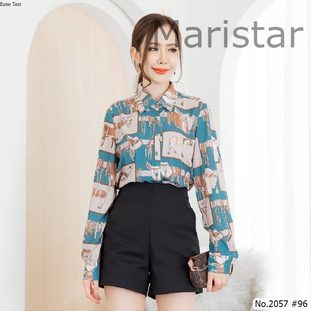 Maristar Brand เสื้อแขนยาวลายพิมพ์ รุ่น 2057 งานคุณภาพเกรดห้าง