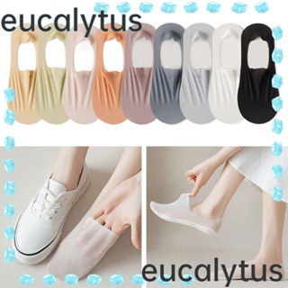 Eucalytus1 ถุงเท้าส้นสูง แบบครึ่งฝ่ามือ มองไม่เห็น สําหรับผู้หญิง 5 คู่