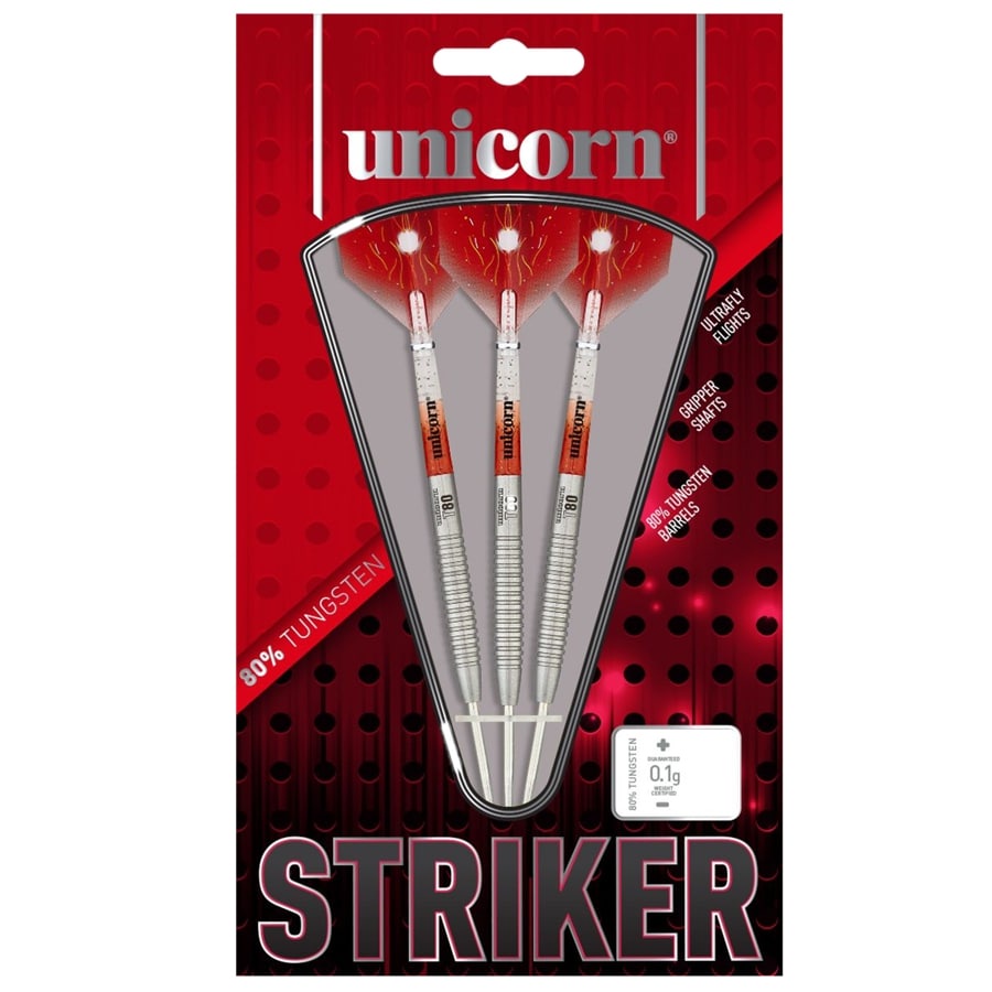 Unicorn Darts ลูกดอกปาเป้า Striker 80% Tungsten Set of 3 Darts 18-24g