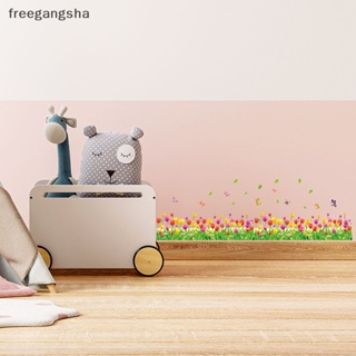 [FREG] สติกเกอร์ติดผนัง ลายดอกทิวลิป หญ้า ผีเสื้อ สําหรับตกแต่งบ้าน ห้องนอน ห้องนั่งเล่น FDH