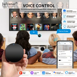 JULYSTAR Aubess Ir รีโมทคอนโทรล Smart Wifi Universal อินฟราเรด Tuya สำหรับการควบคุมบ้านอัจฉริยะสำหรับทีวีดีวีดี Aud Ac ทำงานร่วมกับ Amz Alexa หน้าแรกของ Google