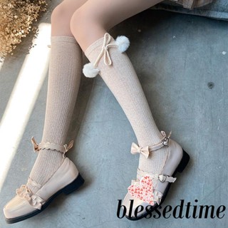 Blessedtime- ถุงเท้าผ้ากํามะหยี่ขนนิ่ม ยืดหยุ่น สไตล์โลลิต้า สําหรับผู้หญิง