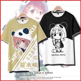 Ere1 เสื้อยืดแขนสั้นลําลอง พิมพ์ลายอนิเมะ Sasaki Saku Vtuber 3D พลัสไซซ์ แฟชั่นสําหรับผู้ชาย และผู้หญิง