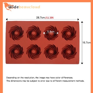 Widebeaucloud แม่พิมพ์ซิลิโคนเกลียว 8 ช่อง 59 มม. สําหรับทําเค้ก เยลลี่ โดนัท มูส ขนมหวาน