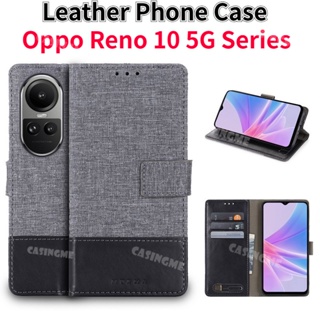 เคสโทรศัพท์มือถือหนัง ฝาพับ ผ้าแคนวาส กันกระแทก หรูหรา สําหรับ OPPO Reno 10 5G 2023 Reno10 Reno 10 Pro 10Pro + Plus 5G 2023