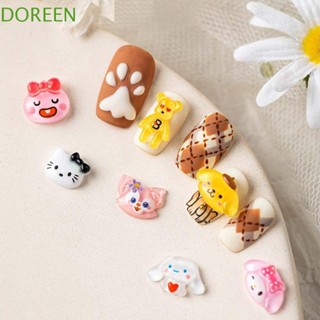 Doreen อุปกรณ์ตกแต่งเล็บ รูปการ์ตูนแมว สตรอเบอร์รี่ หมี คุโรมิ 3D แฟชั่น สําหรับผู้หญิง