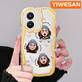 เคสโทรศัพท์มือถือแบบนิ่ม ใส ลายอีโมติคอน TikTok Girl สีสันสดใส สําหรับ VIVO Y22 Y22s