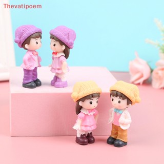 [Thevatipoem] ฟิกเกอร์หมวกตัวตลกคู่รัก โรแมนติก สําหรับตกแต่งบ้านตุ๊กตา 1 คู่