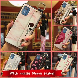 Wristband Flower Phone Case For Nokia C02/TA-1522 Back Cover ring Lanyard Dirt-resistant Waterproof Anti-knock Anti-dust