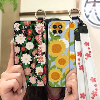 Durable Oil Painting Phone Case For Itel S23/S665L Waterproof Back Cover Phone Holder Lanyard Wristband Shockproof Wrist Strap