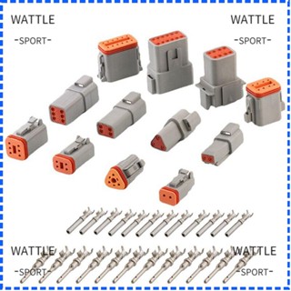 Wattle ปลั๊กเชื่อมต่อรถยนต์ พลาสติก สีเทา สีส้ม กันน้ํา 2 3 4 6 8 12Pin 2 3 4 6 8 12Pin สําหรับ Deutsch DT