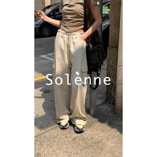 Solenne  กางเกงขายาว คาร์โก้ กางเกง ย้อนยุค 2023 NEW ins Beautiful fashion ทันสมัย A93L4FP 36Z230909