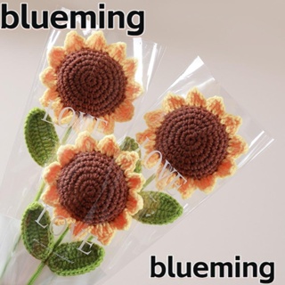 Blueming2 ช่อดอกทานตะวันประดิษฐ์ ผ้าวูลถักโครเชต์ แฮนด์เมด 38 ซม. สําหรับวันแม่ 2 ชิ้น