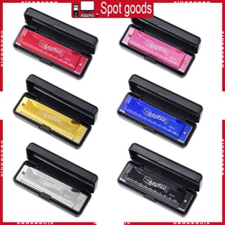 Xi Harmonica เครื่องดนตรีพิณฮาร์โมนิก้า 10 รู 20 โทนเสียง คีย์ C สีฟ้า ปากแจ๊ส เพื่อการศึกษา