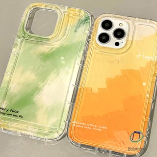 คู่เคสโทรศัพท์โปร่งใสสำหรับ Iphone 11 12 13 14 15 Pro Max XR X XS 7 6 8 Plus SE เขียวเหลือง อ่อนนุ่มกันกระแทกเปลือก