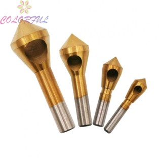 【COLORFUL】Precision Chamfering Tool Set Titanium Coated Countersink Drill Bits (4pcs)