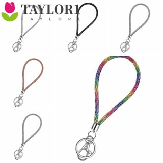 Taylor1 สายคล้องโทรศัพท์มือถือ ประดับพลอยเทียม กลิตเตอร์ สีรุ้ง ระยิบระยับ สําหรับแขวนเครื่องประดับ ของขวัญ