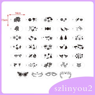 [szlinyou2] แผ่นแม่แบบ ลายฉลุ น้ําหนักเบา แบบพกพา สําหรับเพ้นท์หน้า แต่งหน้า ปาร์ตี้ฮาโลวีน DIY