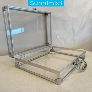 [Sunnimix1] กระเป๋าเครื่องสําอาง อลูมิเนียมอัลลอย ใส พกพาสะดวก สําหรับผู้หญิง