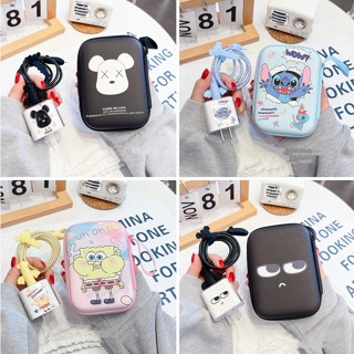 เคสป้องกันสายชาร์จ ลาย Stitch Big Eyes พร้อมกระเป๋าเก็บ สําหรับ iphone 18w 20W 18 20W 12