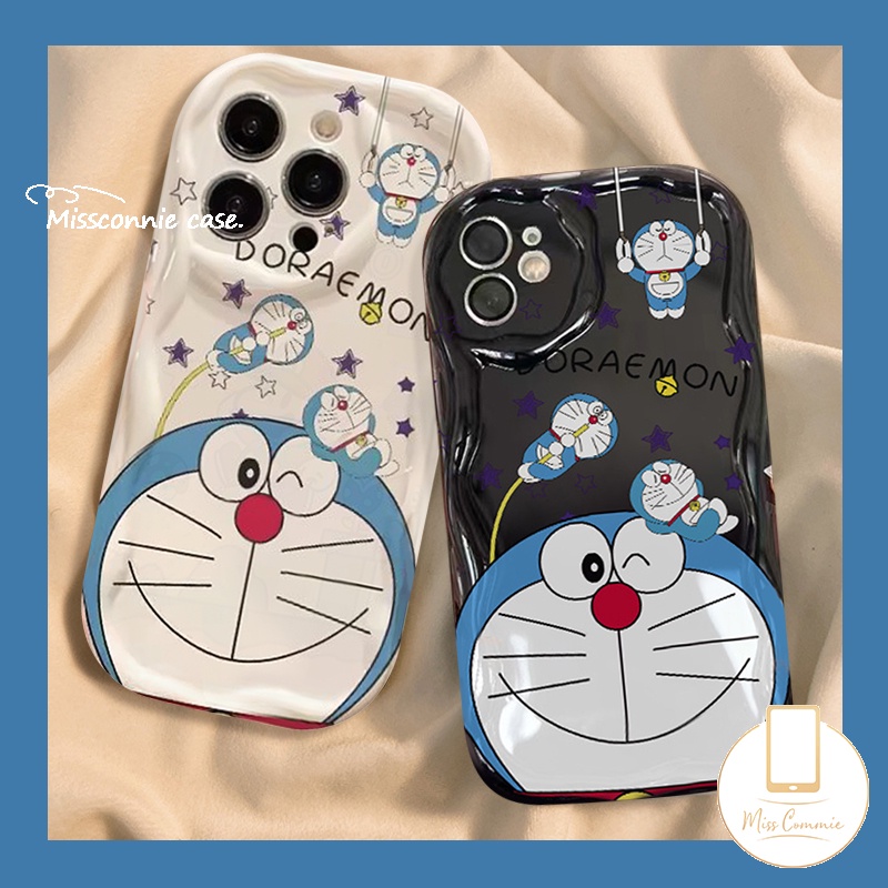 เคสโทรศัพท์มือถือ Tpu นิ่ม ขอบโค้ง ลายการ์ตูนโดราเอมอนน่ารัก 3D แนวโรแมนติก สําหรับ IPhone 15 7Plus XR 15 11 13 12 14 Pro MAX XS X MAX 6 8 7 6S Plus SE 2020