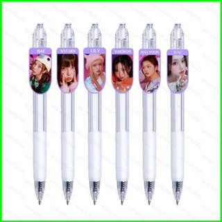 Ganyu NMIXX Click ball pen ปากกาเจล ลายการ์ตูนน่ารัก BAE HAEWON JIWOO KYUJIN
