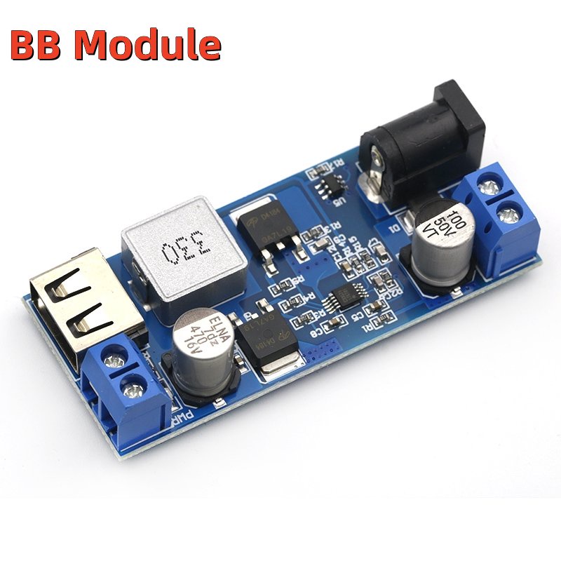 Lm2596s โมดูลพาวเวอร์ซัพพลายแปลงพาวเวอร์ซัพพลาย DC-DC 24V 12V เป็น 5V 5A ปรับได้