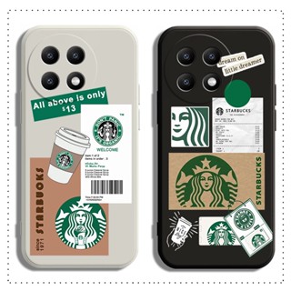 เคส OnePlus Nord CE 2 N10 9 9R 8T 11 10 10T PRO 5G โทรศัพท์มือถือแบบนิ่ม ลาย Starbucks สีดํา ขาว สําหรับ