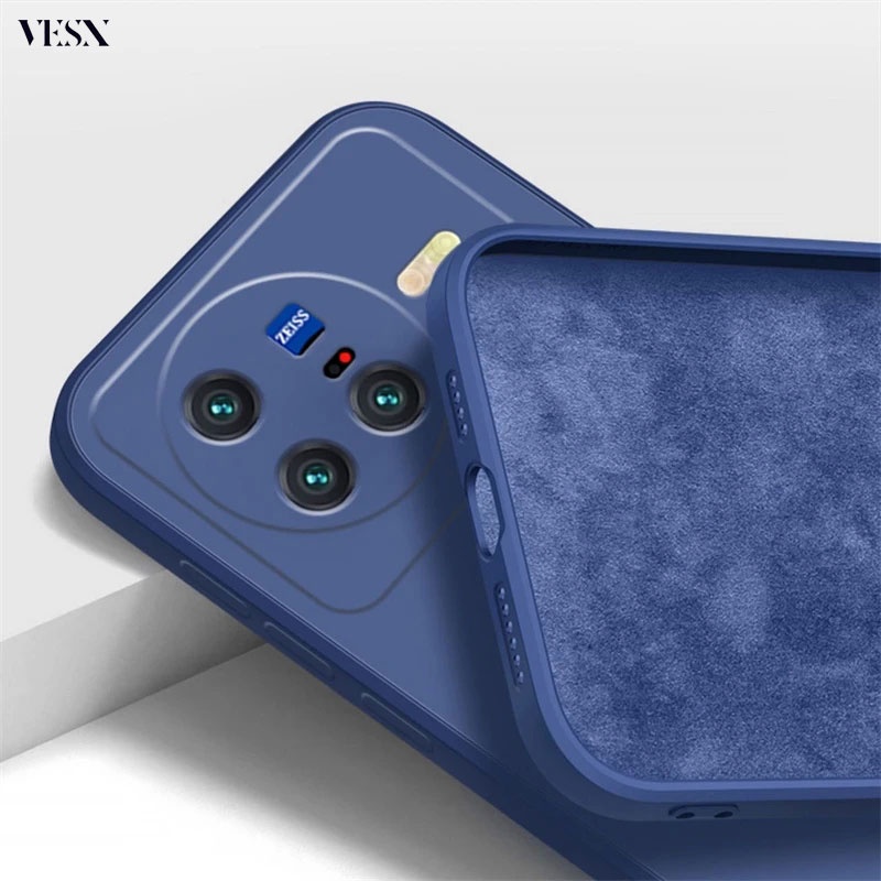 เคสซิลิโคนนิ่ม กันกล้อง สีพาสเทล TPU หนา VIVO X100 X90 X80 X70 X60 X50 Pro Plus Pro+ 4G 5G 2023