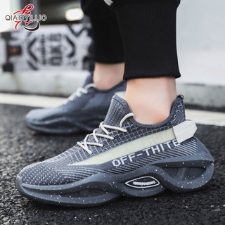 QiaoYiLuo ใหม่ Ultralight รองเท้าวิ่งผู้ชายแฟชั่นรุ่นเกาหลีบินสาน Breathable