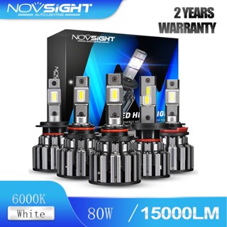 NovSight F03 ไฟหน้ารถ ไฟตัดหมอก รับประกัน 2 ปี H11 H4 9005 9006 ไฟ Led 15000Lm 80W 6000K สําหรับติดรถยนต์ Car Headlight