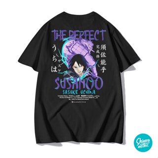 เสื้อยืดแขนสั้นเสื้อยืด พิมพ์ลายการ์ตูนนารูโตะ The Perfect Susanoo Uchiha Sasuke Kaos ShinranethicS-5XL
