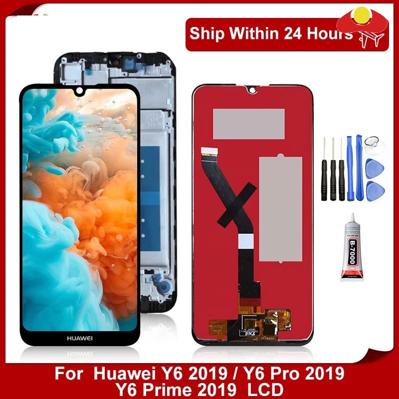 จอแสดงผลต้นฉบับสําหรับ Huawei Y6 Prime 2019 / Y6 Pro 2019 / Y6 2019 MRD-LX1f จอแสดงผล LCD Touch Scre