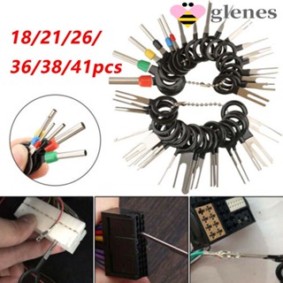 GLENES Car Pin Extractor Kit Auto Car Hand Repair Tool Terminal Removal Tools Crimp Connector Key Pin Electrical Wiring 18/21/26/36/38/41Pcs Ejector Wire Release Needle Retractor