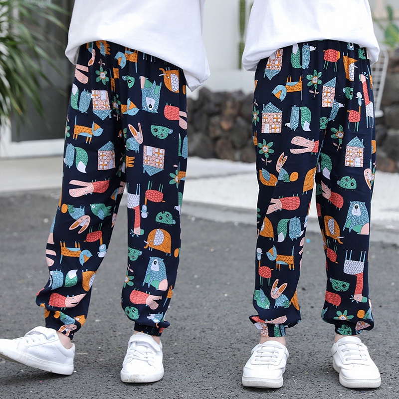 【YAOEENH】ชุดนอนกางเกงลําลอง ผ้าฝ้าย และผ้าเรยอน ป้องกันยุง ขนาดเล็ก กลาง และเล็ก ขนาด 90-150 ซม. สําหรับเด็กผู้ชาย และเด็กผู้หญิง