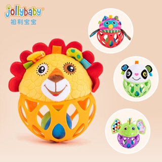 Jollybaby ของเล่นลูกบอลซิลิโคน รูปสัตว์ เขย่ามีเสียง ของเล่นเด็กเล็ก